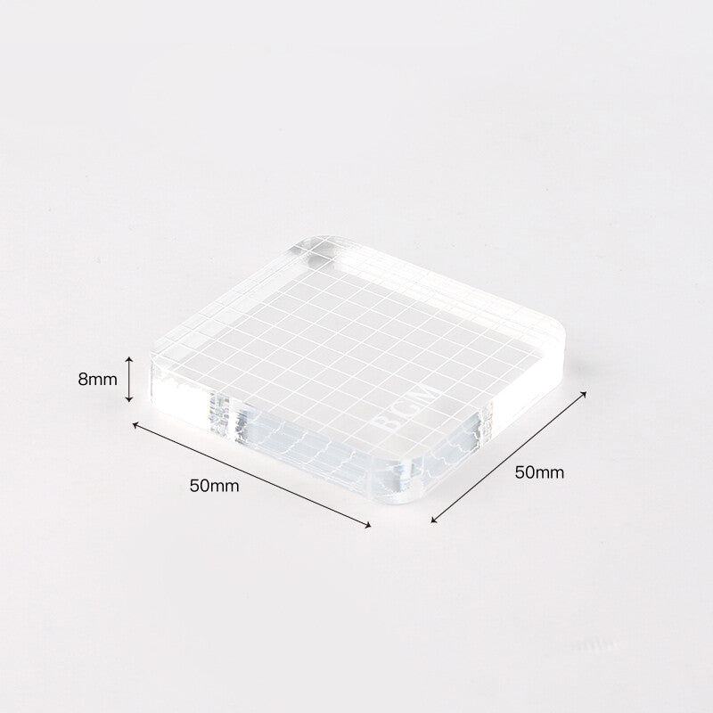 BGM Clear Stamp small acrylic block with a grid dimensions - Paper Kooka