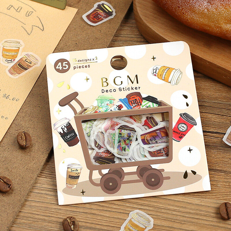 BGM Coffee Flake Stickers packaging - Paper Kooka