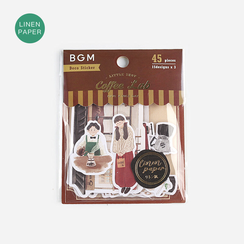 BGM Coffee Lab Linen Deco Stickers - Paper Kooka Australia