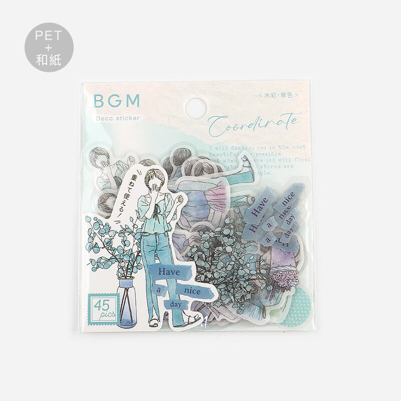 BGM Colour Coordinate Tracing Paper Stickers - Cool Colours - Paper Kooka Australia