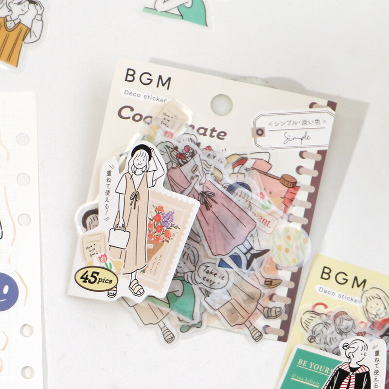 BGM Colour Coordinate Tracing Paper Stickers - Light Colours - closeup - Paper Kooka Australia