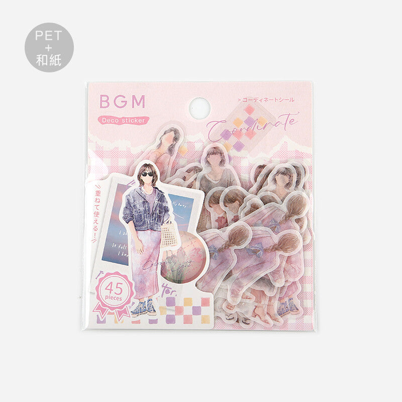 BGM Colour Coordinate Tracing Paper Stickers - Pink - packaging - Paper Kooka Australia