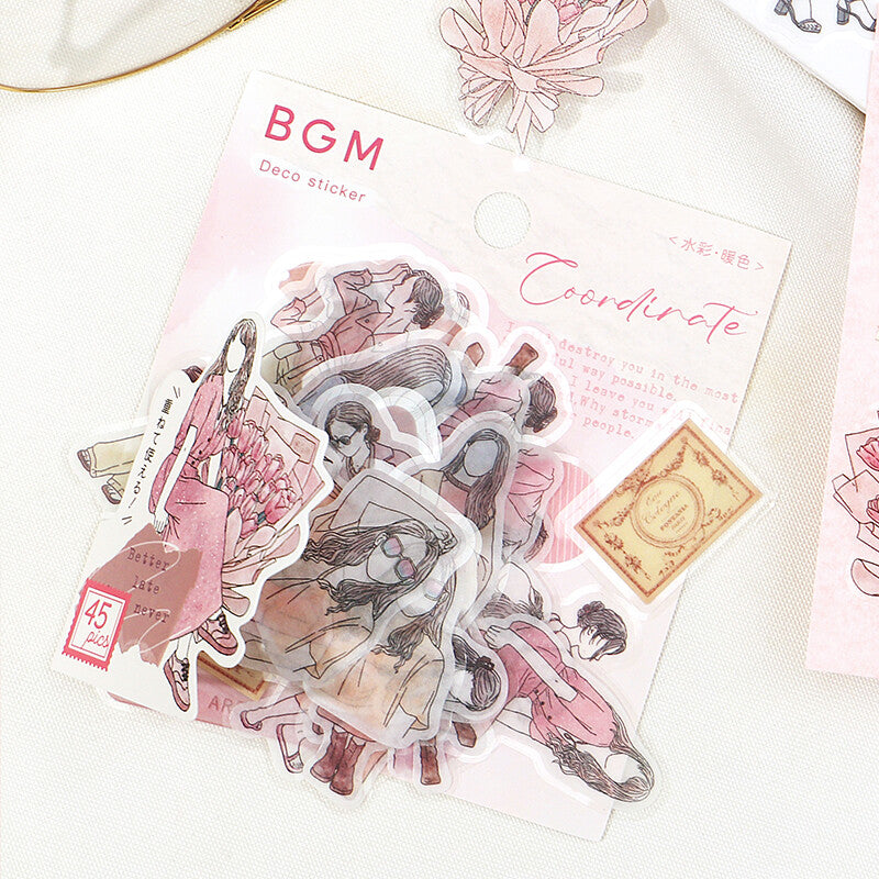 BGM Colour Coordinate Tracing Paper Stickers - Warm Colours - closeup - Paper Kooka Australia