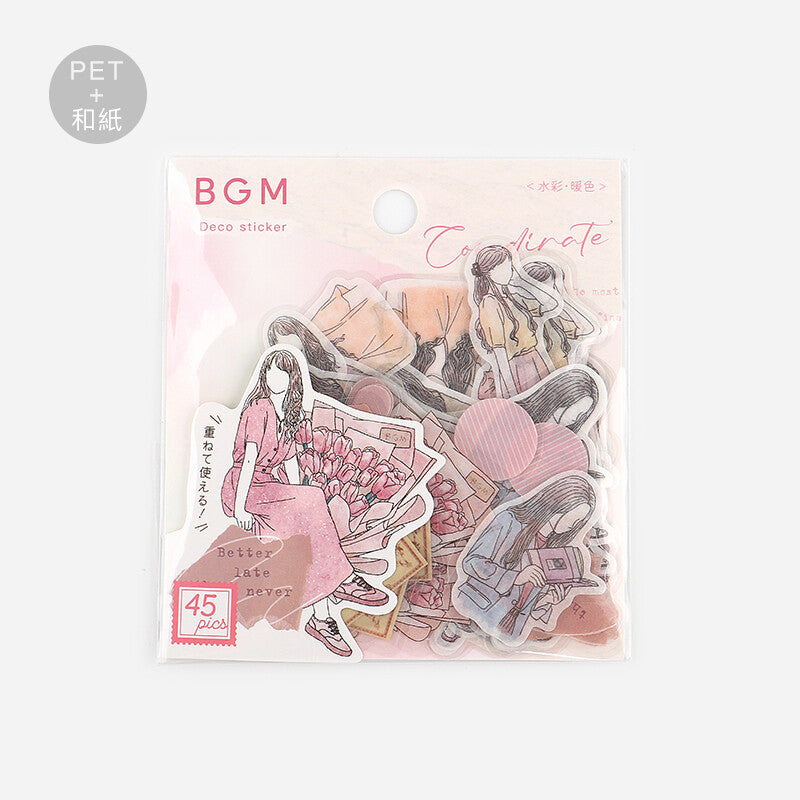 BGM Colour Coordinate Tracing Paper Stickers - Warm Colours - Paper Kooka Australia