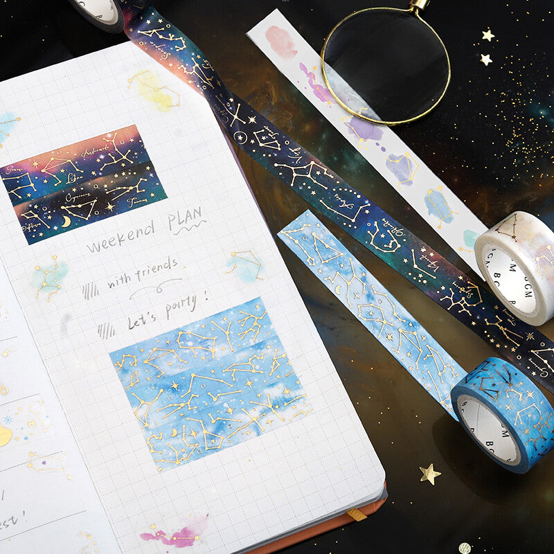 BGM Colourful Constellations washi tape for bullet journaling - Paper Kooka Australia