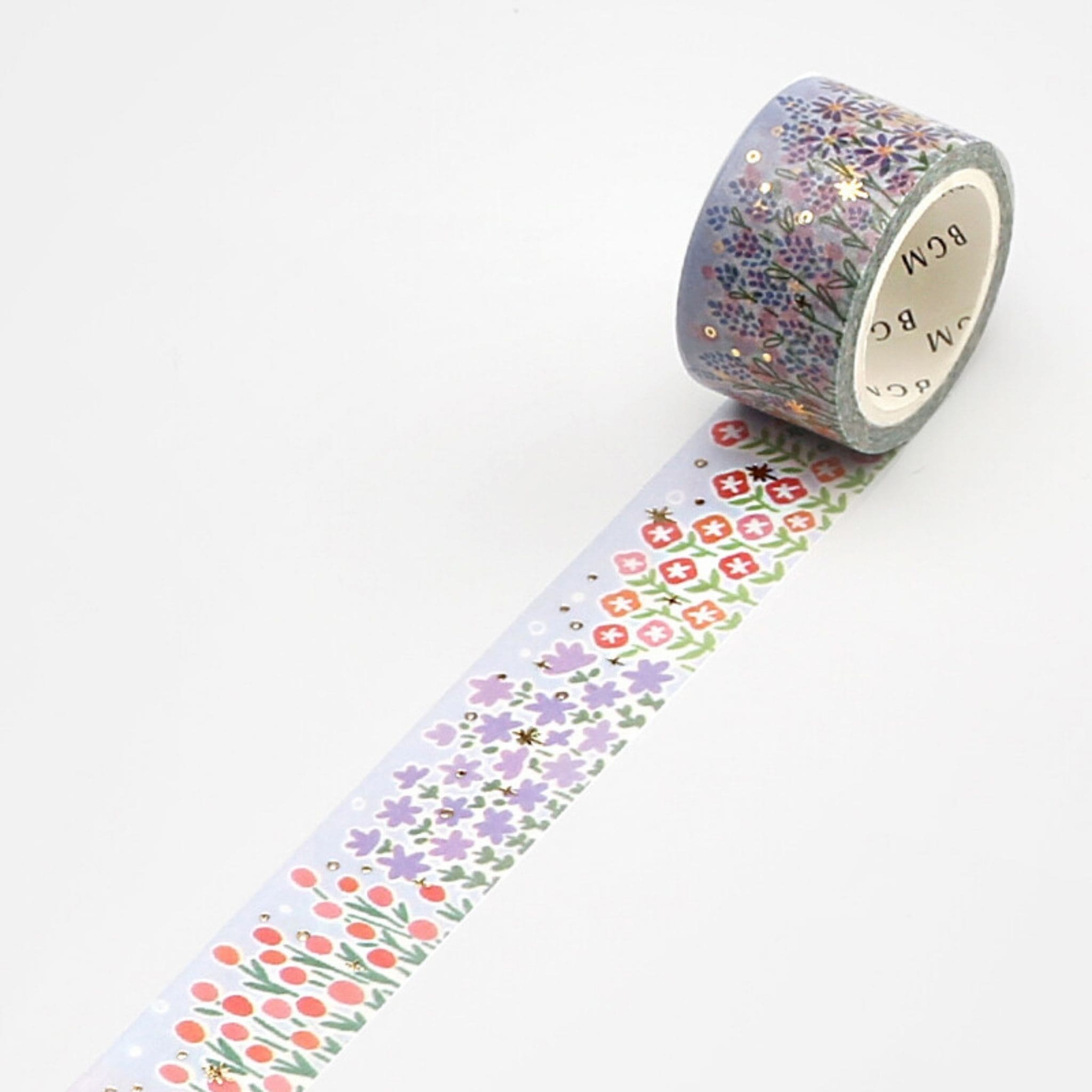 BGM Colourful Flower Garden washi tape with little flowers - Paper Kooka