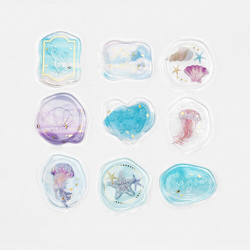 BGM Dream Sea - Clear Sealing Seal Stickers 9 designs - Paper Kooka Australia