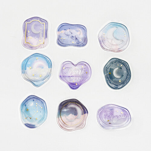 BGM Dream Sky - Clear Sealing Seal Stickers 9 designs - Paper Kooka Australia