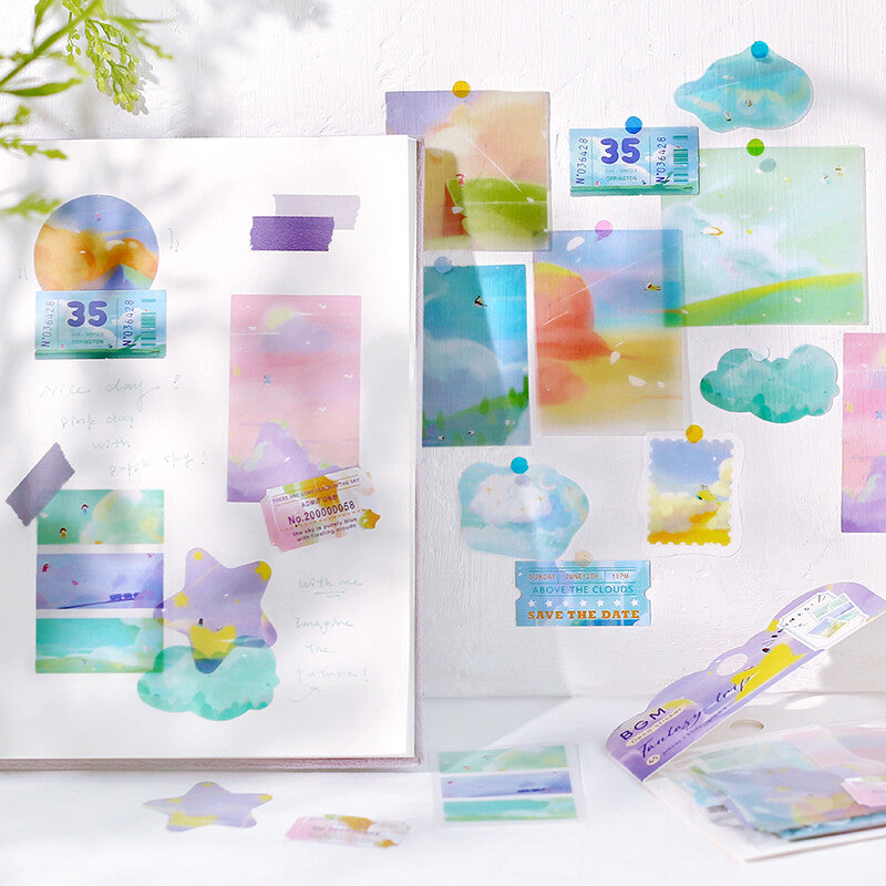 BGM Dream Sky Fantasy Trip Deco Stickers for journaling and scrapbooking - Paper Kooka Australia