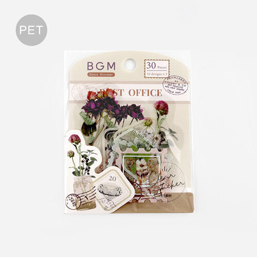 BGM Dried Flowers Post Office PET Clear Stickers - Paper Kooka Australia