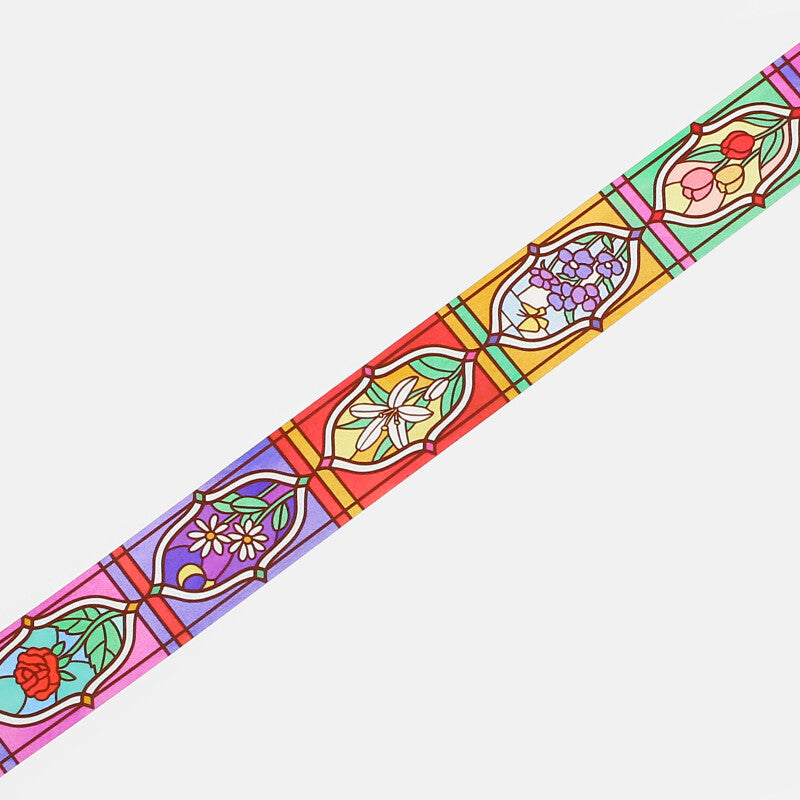 BGM Floral Garden Stained Glass Clear Tape - Paper Kooka Australia