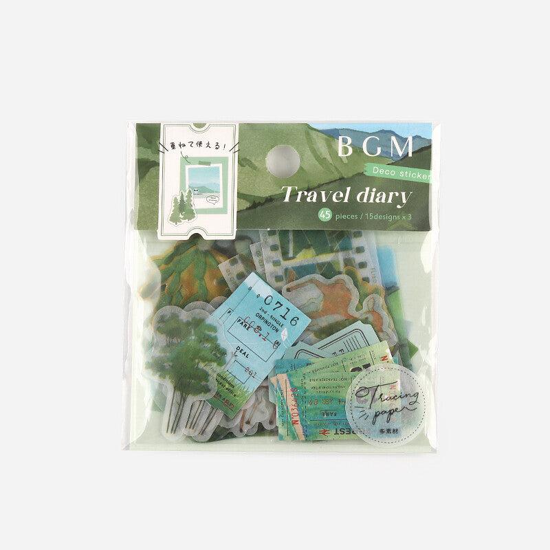 BGM Forest Travel Diary Flake Stickers - Paper Kooka Australia