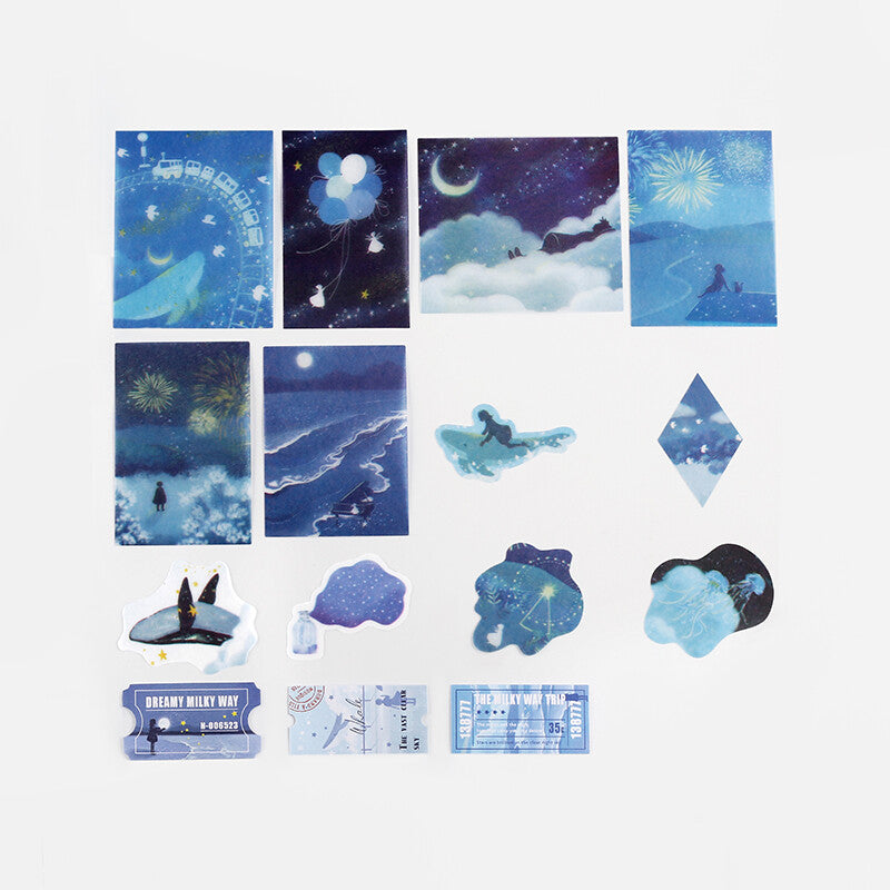 BGM Galaxy Fantasy Trip Deco Stickers 15 designs - Paper Kooka Australia