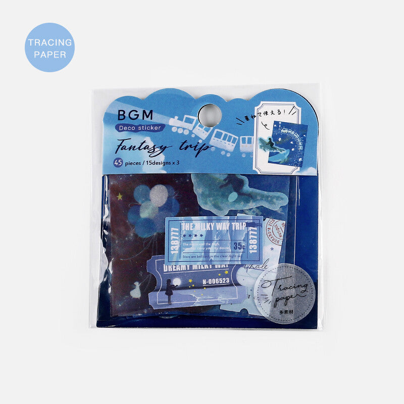 BGM Galaxy Fantasy Trip Semi-Transparent Flake Stickers - Paper Kooka Australia