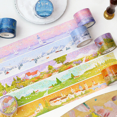 BGM Garden Dot Drawing wide washi tape collection - Paper Kooka Australia