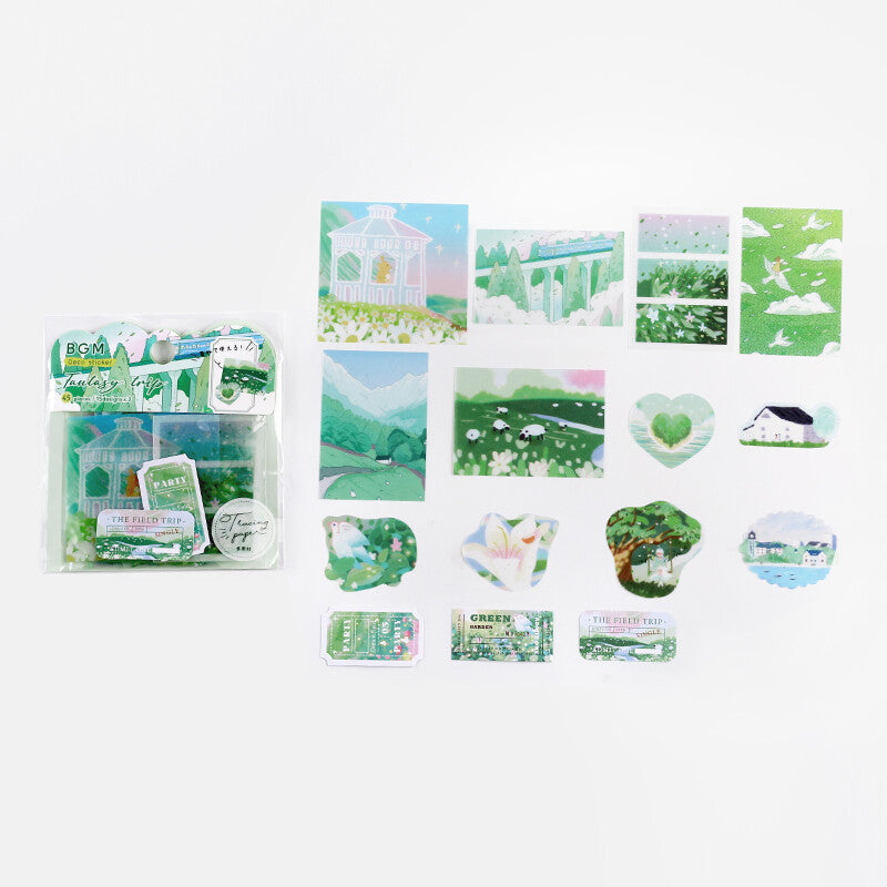 BGM Greenery Day Fantasy Trip Tracing Paper Deco Stickers - Paper Kooka Australia