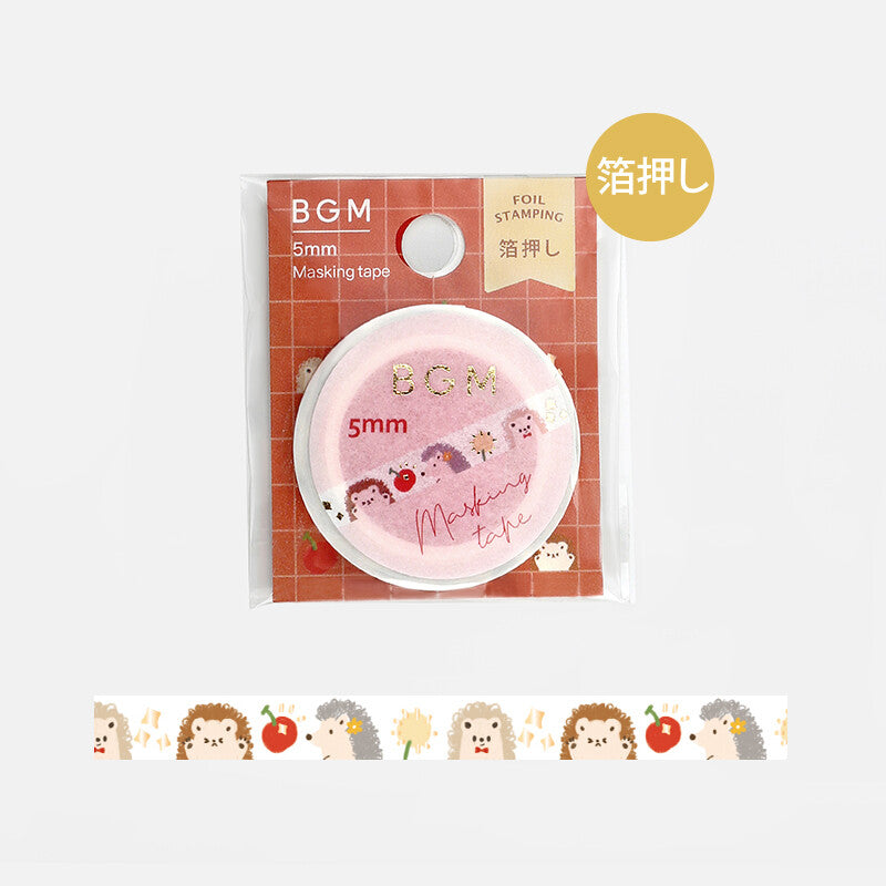 BGM Hedgehog thin washi tape - Paper Kooka Stationery