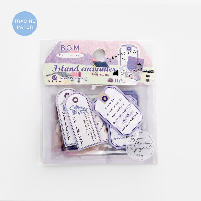 BGM Island Encounter Lavender Tracing Paper Stickers - Paper Kooka Australia