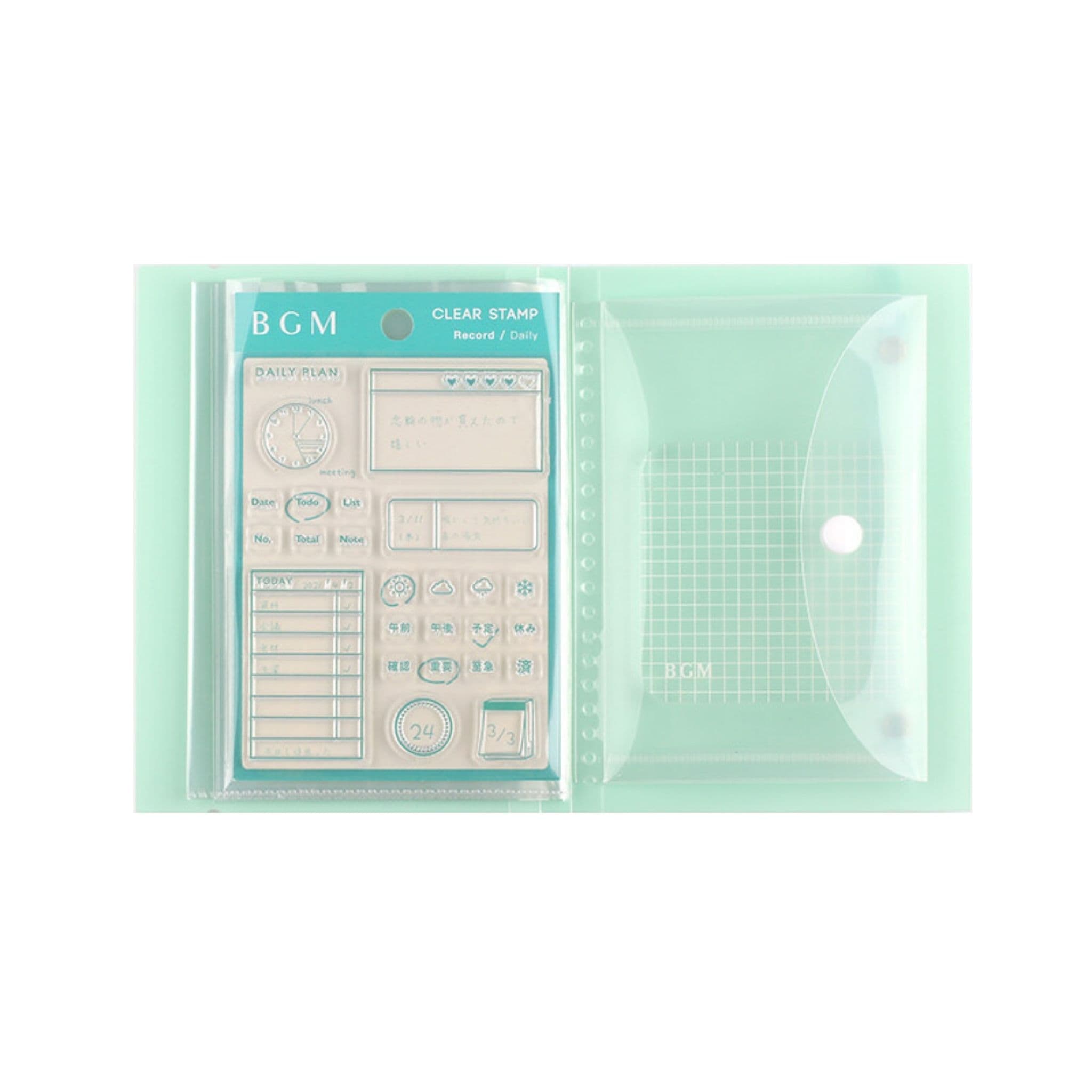 BGM Light Green Clear Stamp File inside - Paper Kooka