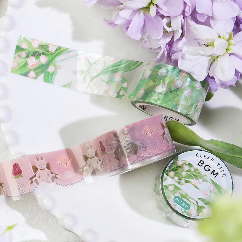 BGM Lily Of The Valley Clear PET Tape collection - Paper Kooka Australia