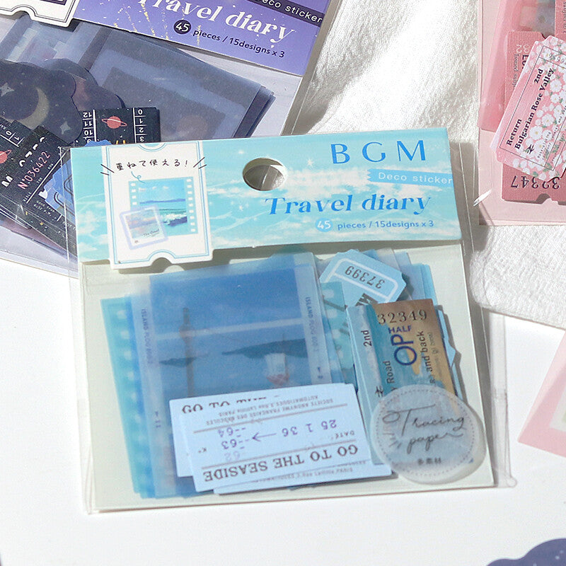 BGM Ocean Travel Diary Flake Stickers - Paper Kooka Australia