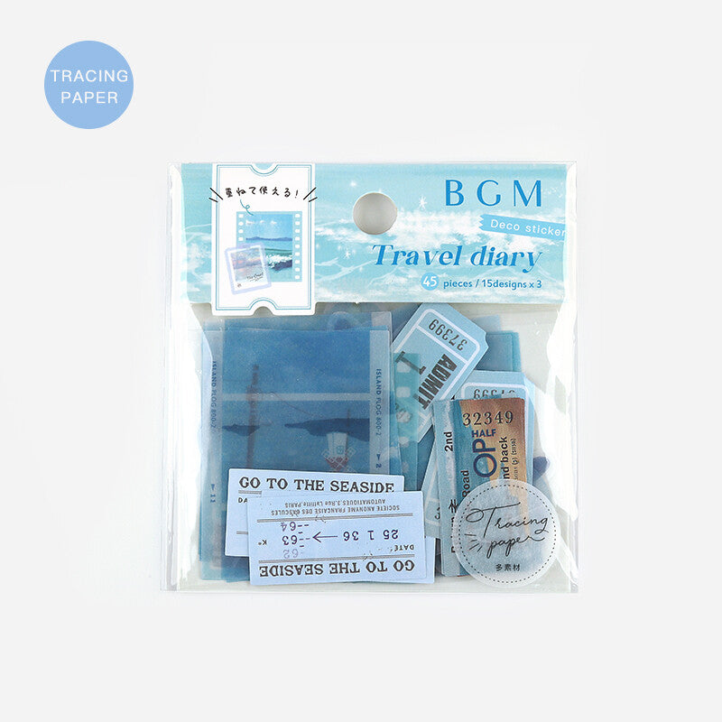 BGM Ocean Travel Diary Flake Decorative Stickers - Paper Kooka Australia
