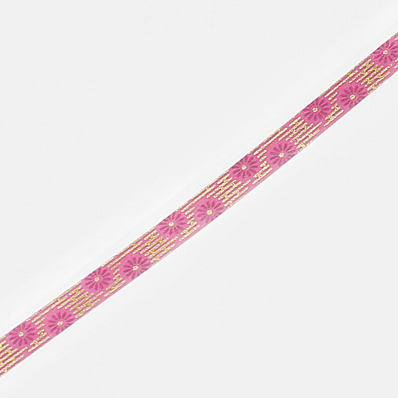 BGM Pink Chrysanthemums thin decorative tape - Paper Kooka Australia