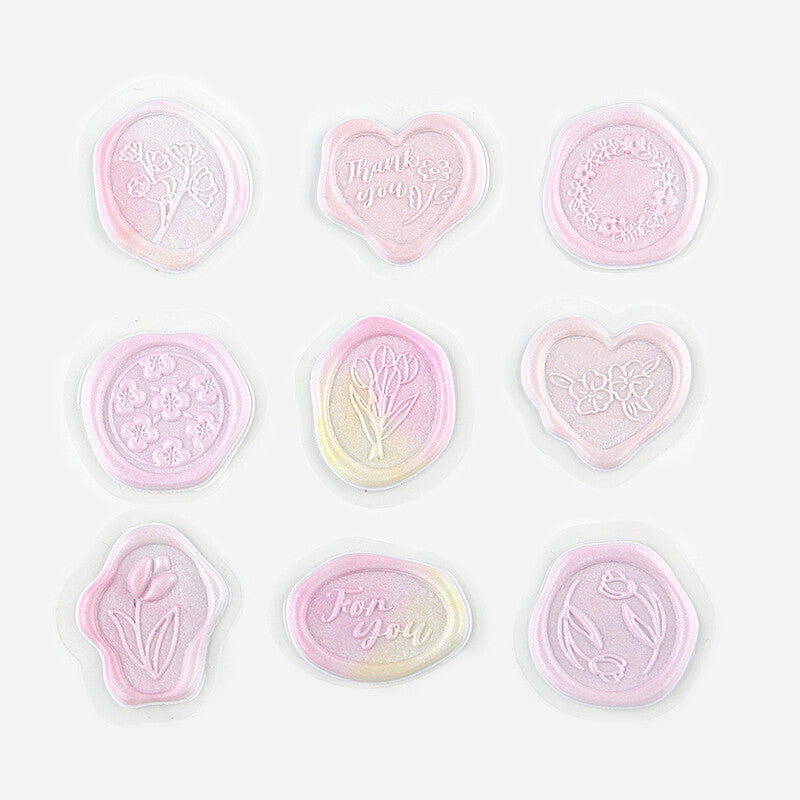 BGM Pink Irodori Sealing Seal Stickers 9 designs - Paper Kooka Australia