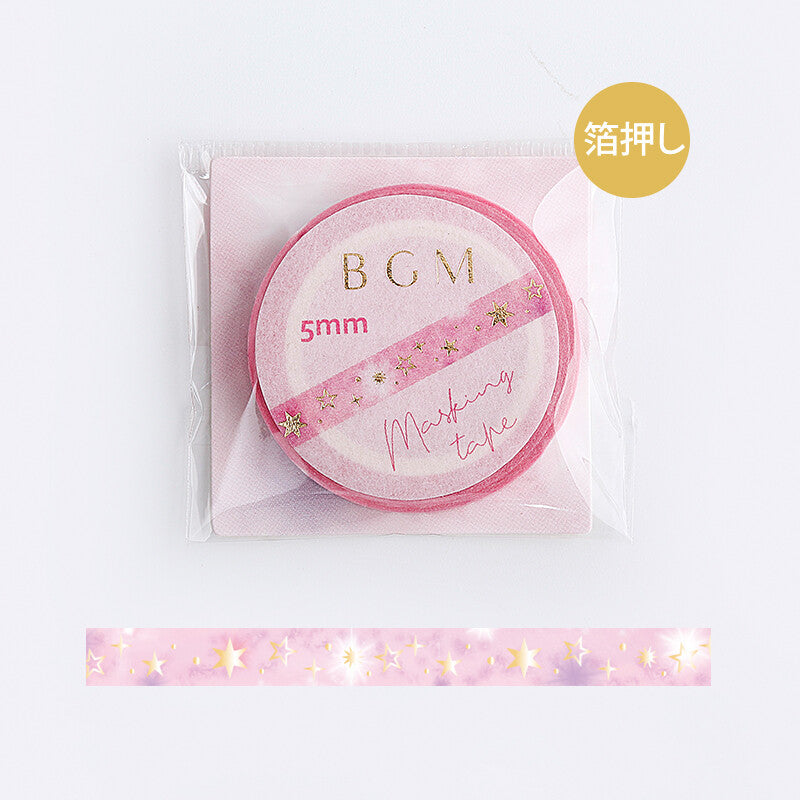 BGM Pink Stardust thin masking tape - Paper Kooka