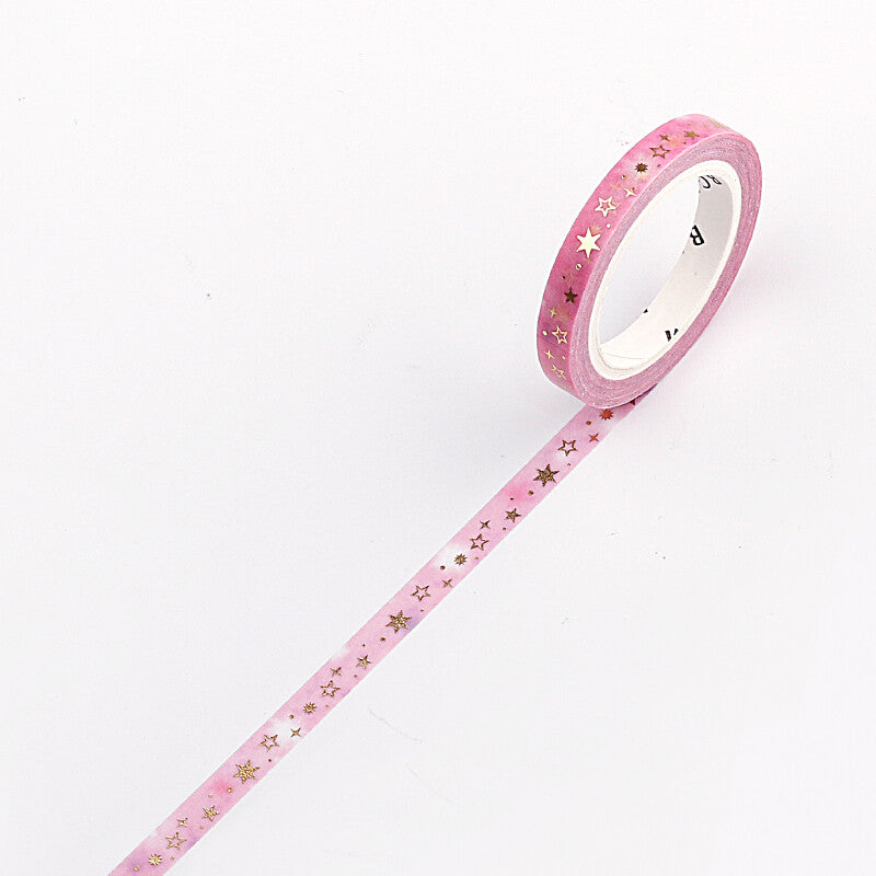 BGM Pink Stardust thin washi tape - Paper Kooka
