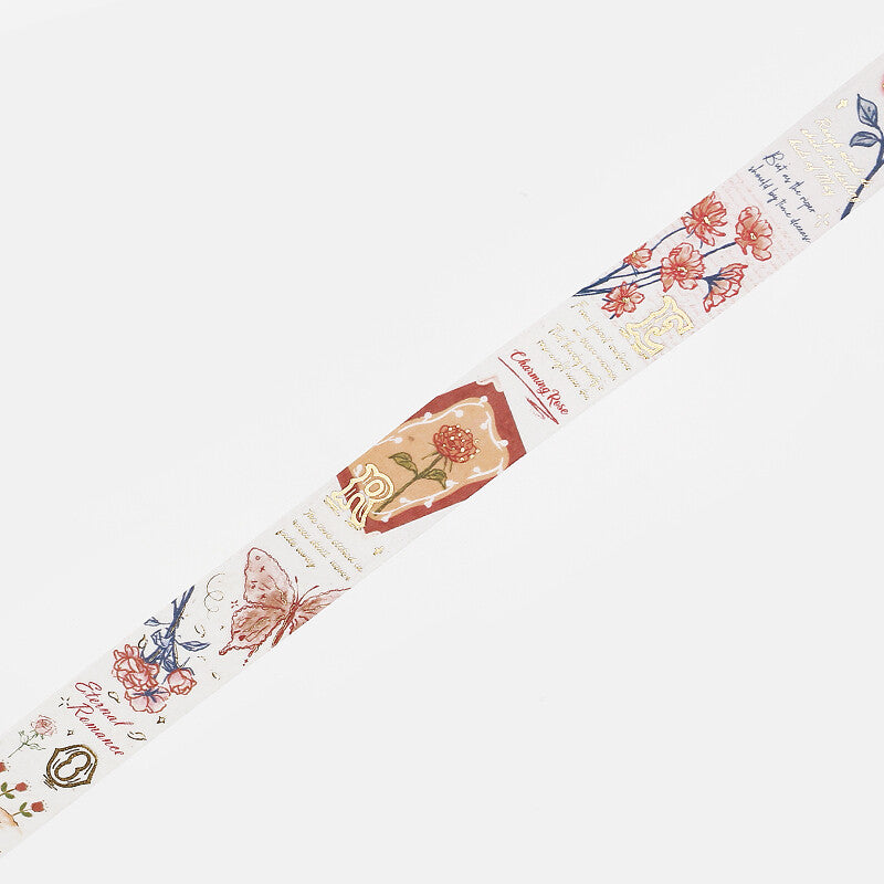 BGM Red Romance in the Garden masking tape - Paper Kooka Australia