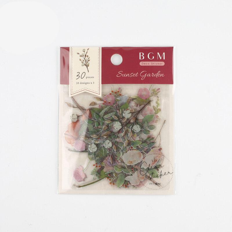 BGM Red Sunset Garden PET Clear stickers - Paper Kooka