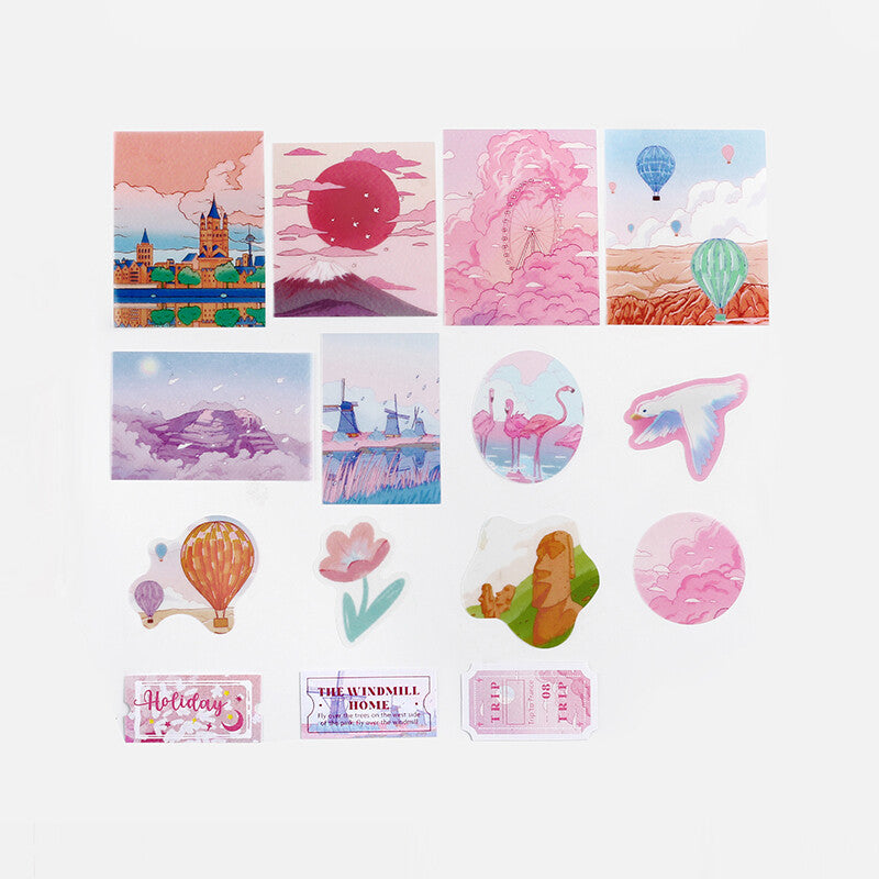 BGM Resorts Fantasy Trip Tracing Paper Flake Stickers 15 designs - Paper Kooka Australia