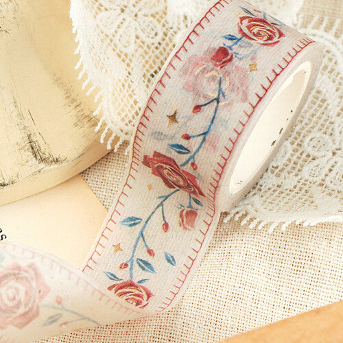 BGM Rose Embroidered Ribbon decorative tape - Paper Kooka Australia