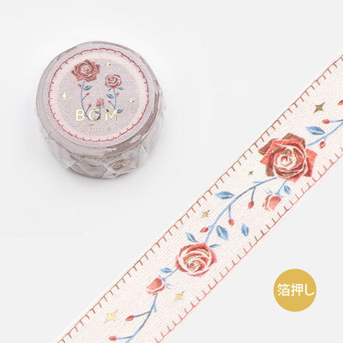 BGM Rose Embroidered Ribbon washi tape - Paper Kooka Australia