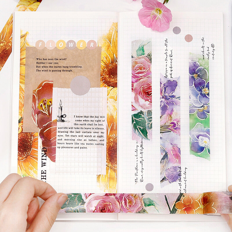 BGM Rose Flower decorative tape - Paper Kooka Australia
