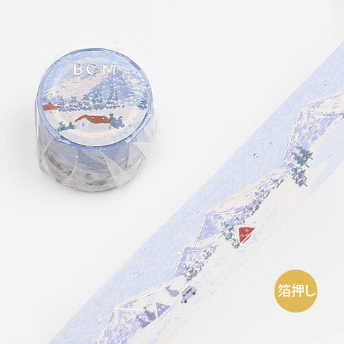 BGM Snowy Mountain Dot Drawing wide washi tape - Paper Kooka Australia