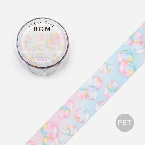 BGM Soap Bubbles Clear PET Tape - Paper Kooka Australia