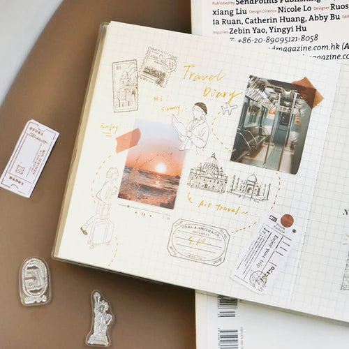 BGM Spot Trip Post Stamp self-adhesive clear stamps for journaling and scrapbooking - Paper Kooka Australia