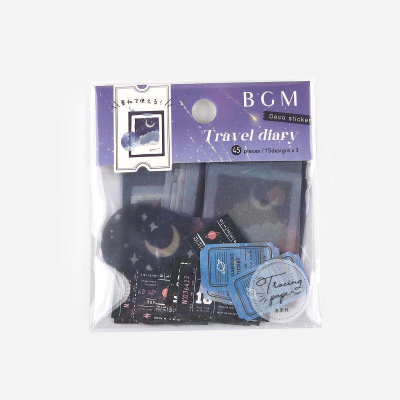 BGM Starry Sky Travel Diary Flake Stickers - Paper Kooka Australia