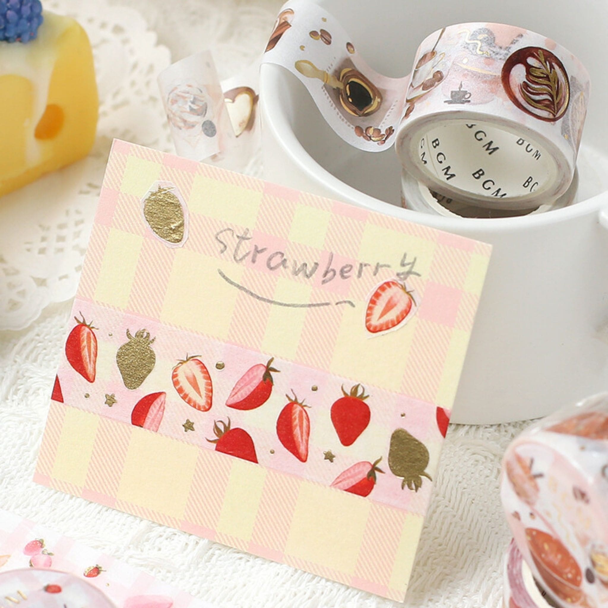 BGM Strawberry Party masking tape with strawberries - Paper Kooka