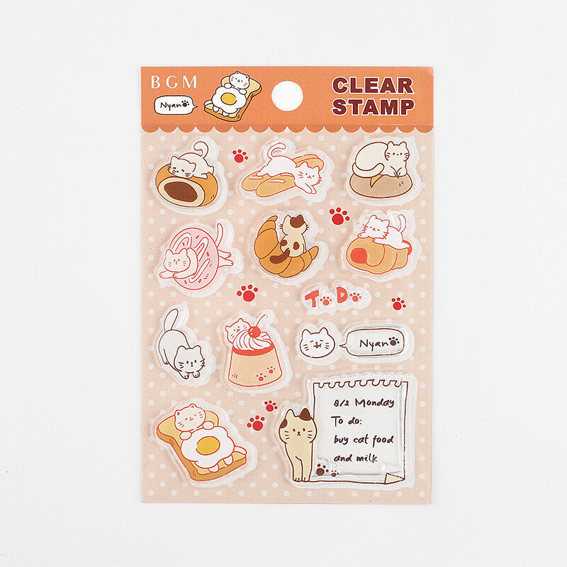 BGM Sweet Bread Cats self-adhesive stamps - Paper Kooka