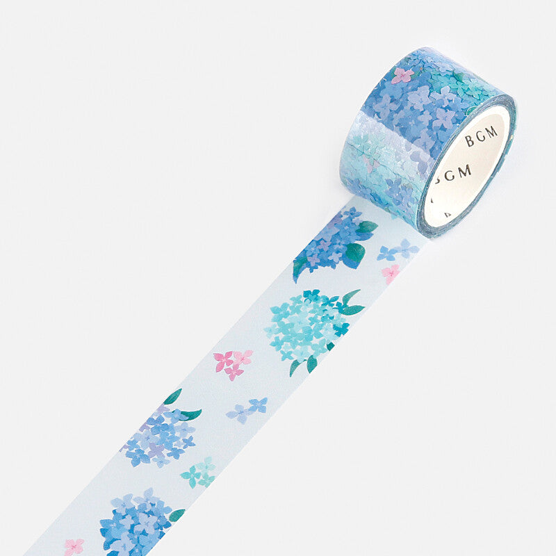 Blue Flowers Clear PET Tape