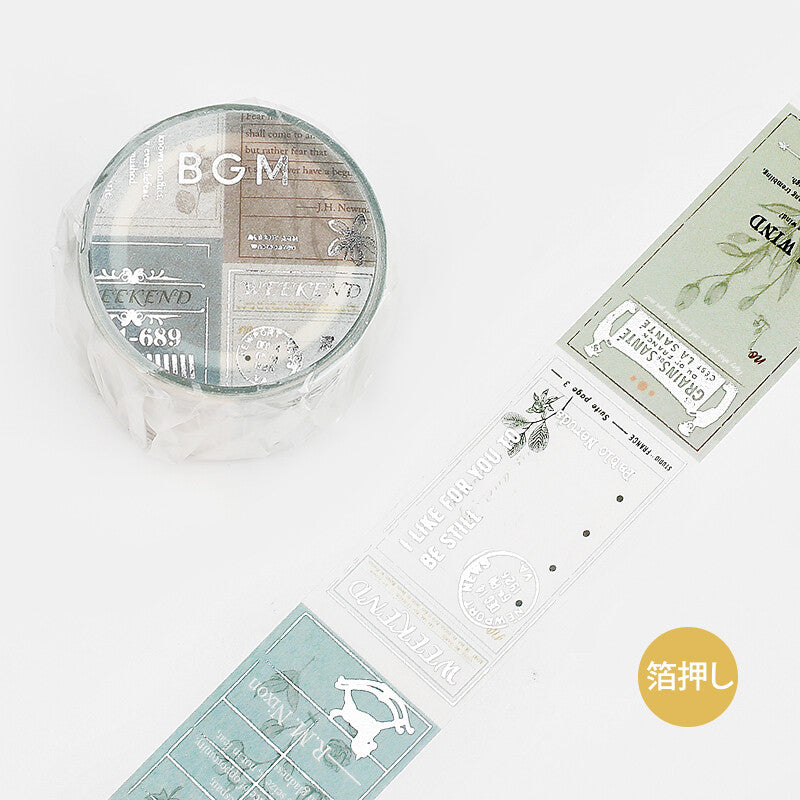 BGM Vintage Botanicals wide washi tape - Paper Kooka Australia