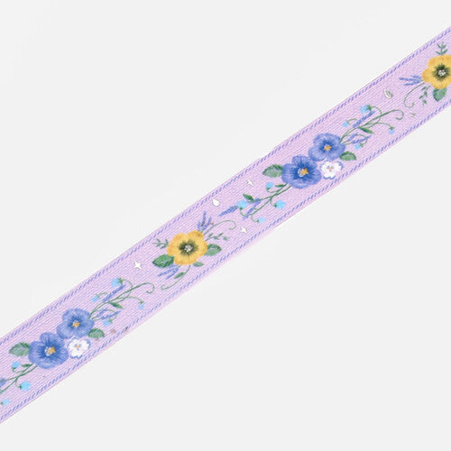 BGM Violet Embroidered Ribbon decorative tape - Paper Kooka Australia