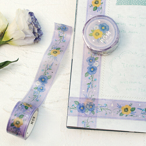 BGM Violet Embroidered Ribbon masking tape - Paper Kooka Australia