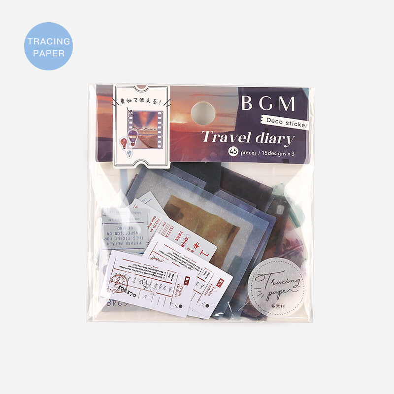 BGM World Travel Diary Flake Decorative Stickers - Paper Kooka Stationery