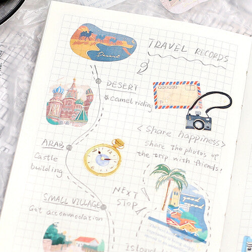 BGM World Travel Lifestyle Flake Stickers for journaling and scrapbooking - Paper Kooka Australia