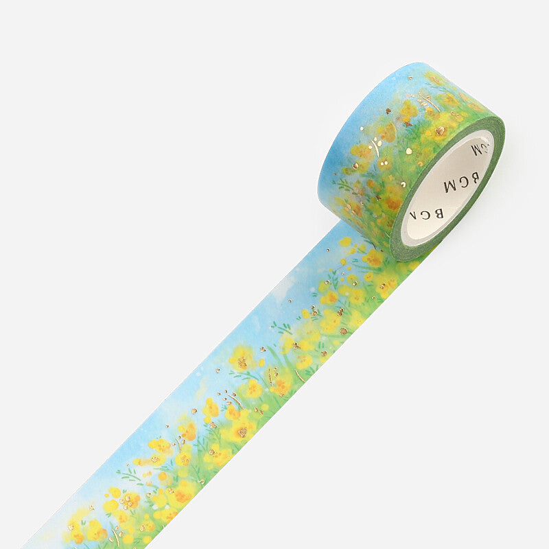 BGM Yellow Flower Field washi tape - Paper Kooka Australia