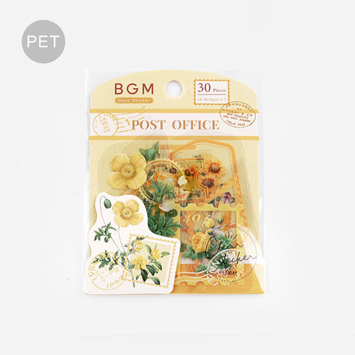 BGM Yellow Flowers Office PET Clear Stickers - Paper Kooka Australia